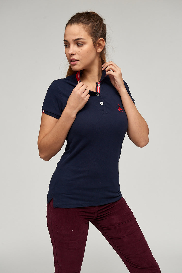 Polo liso Rmtic. navy